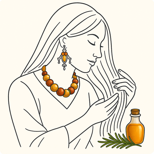 Hair strengthening ritual with argan and rosemary