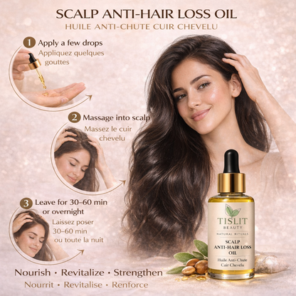 HUILE CAPILLAIRE ANTI-CHUTE – soin intensif cuir chevelu